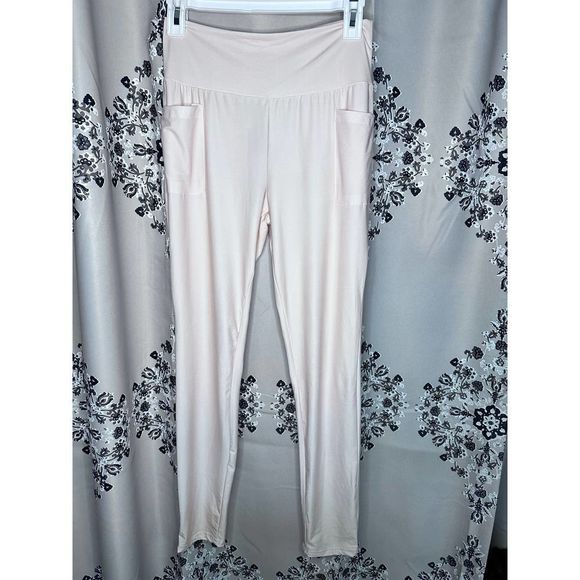 Lily by Firmiana Cream Pink Silky Light Pants with Pockets NWT - Picture 2 of 4
